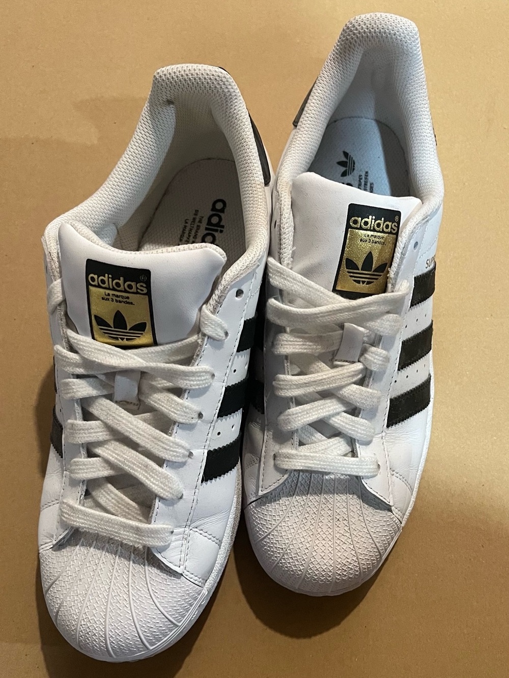 adidas Superstar White Sneakers with Black Stripes